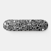 Metropolis III - Weiß auf Schwarz Skateboard (Horizontal)