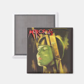 Metropolis-Quadratzmagnet (Gesicht in Helm) Magnet (Vorderseite/Rückseite)