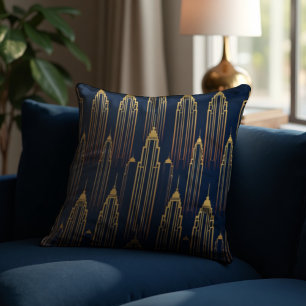 Metropolis Rose Brass - Luxe Deko Geometry Kissen