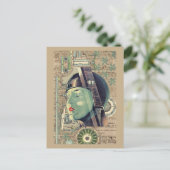 Metropolis Steampunk Woman Postkarte (Stehend Vorderseite)