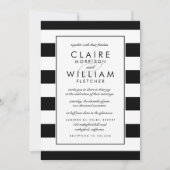 Metrostreifen | Schwarz-Weiß-Streifen Einladung (Vorderseite)