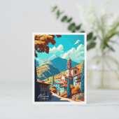 Metsovo Greece Art Vintage Reise Illustration Postkarte (Stehend Vorderseite)