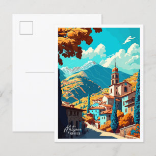 Metsovo Griechenland Kunst Vintage-Reiseillustrati Postkarte