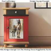 Mettalic Steampunk Cat Portrait EM5L Decoupage Seidenpapier