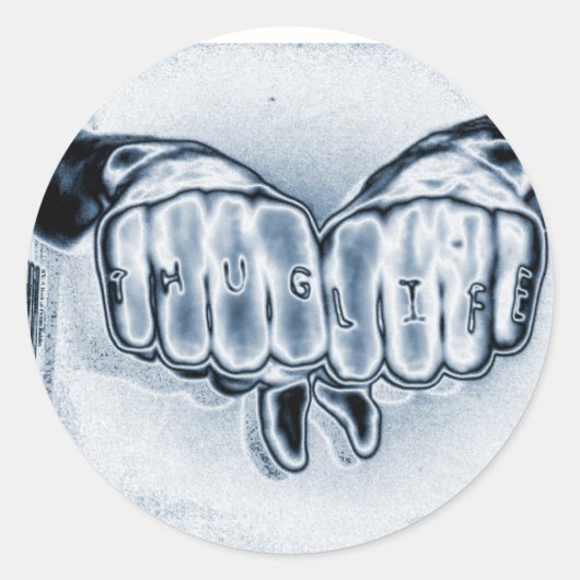 METTALICH-THUG-LEBEN RUNDER AUFKLEBER (Vorderseite)