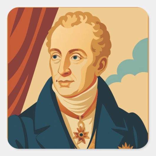 Metternich: Modernes Vintage Poster Quadratischer Aufkleber (Vorderseite)