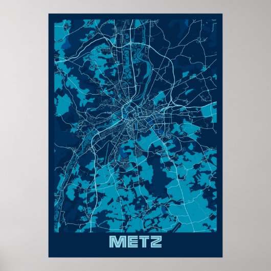 Metz - France Peace City Map Poster (Vorne)