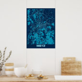 Metz - France Peace City Map Poster (Küche)
