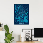 Metz - France Peace City Map Poster (Heimbüro)