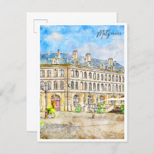 Metz France Vintage Postkarte