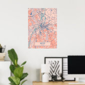 Metz - Frankreich Breezy City Map Poster (Heimbüro)