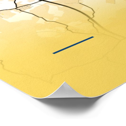 Metz - Frankreich - Gelbe Stadtkarte Poster (Ecke)