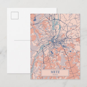 Metz Frankreich Lockere Stadtplan Reise Postkarte