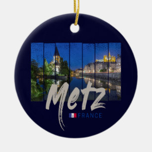 Metz Grand Est France - Vintages Nachtleben Keramik Ornament