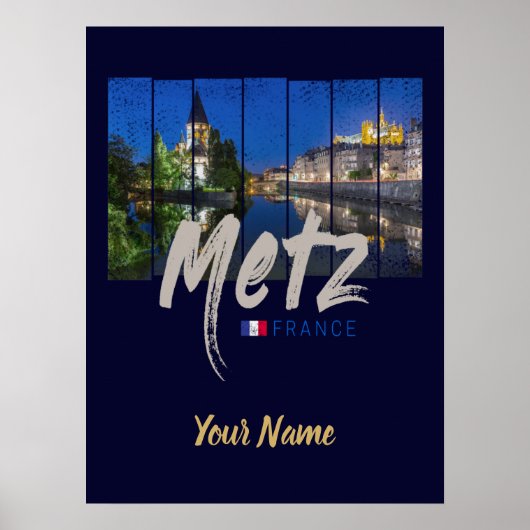 Metz Grand Est France - Vintages Nachtleben Poster (Vorne)