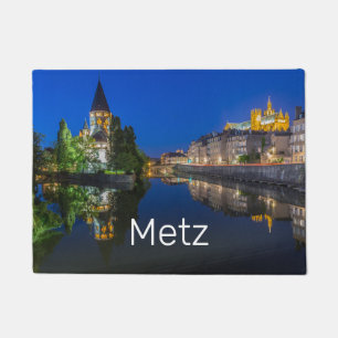 Metz Temple Neuf France Night Moselle Souvenir Fußmatte