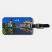 Metz Temple Neuf France Night Moselle Souvenir Gepäckanhänger (Vorderseite horizontal)