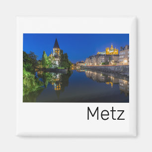 Metz Temple Neuf France Night Moselle Souvenir Magnet