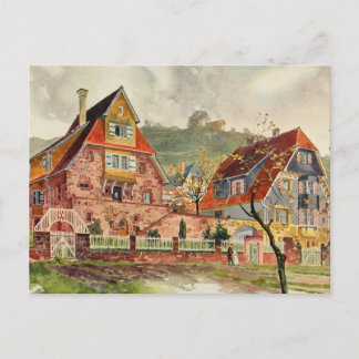 Metzendorf Watercolor German Architecture Vintag Postkarte