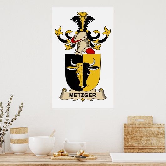 Metzger Family Crest Poster (Küche)