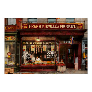 Metzger - Fleisch setzte nach rechts für Preis Poster