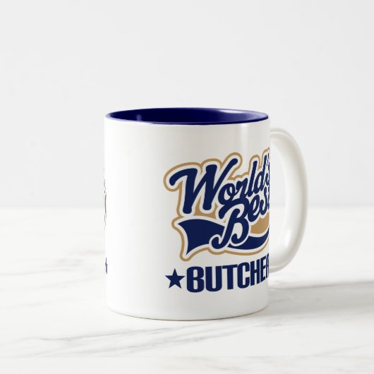 Metzger-Geschenk Zweifarbige Tasse (VorderseiteRechts)