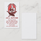 Metzger mit Fleischmesser und -bleistiftspitzer Visitenkarte (Vorne/Hinten)
