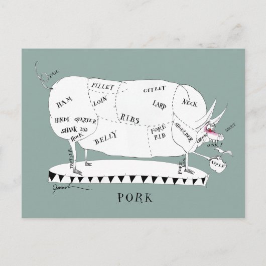 Metzger schneidet Schwein, Tony fernandes Postkart Postkarte (Vorderseite)