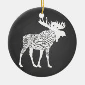Metzgerdiagramm Fleisch schneidet Uhr Elche Jagd Keramik Ornament (Vorne)