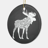 Metzgerdiagramm Fleisch schneidet Uhr Elche Jagd Keramik Ornament (Links)