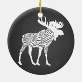 Metzgerdiagramm Fleisch schneidet Uhr Elche Jagd Keramik Ornament (Hinten)