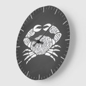Metzgerdiagramm Fleisch schneidet Uhrenkrebse Seef Große Wanduhr (Winkel)