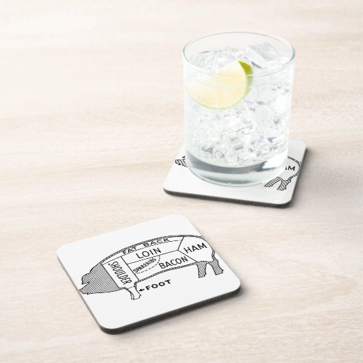 Metzgerdiagramm Getränkeuntersetzer (Rechte Seite)