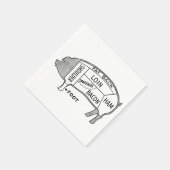 Metzgerdiagramm Serviette (Ecke)