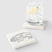 Metzgerdiagramm Steinuntersetzer (Seitenansicht)