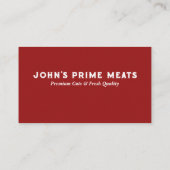 Metzgerei Premium Fleischteilstücke Tagline & Slog Visitenkarte (Rückseite)