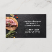 Metzgerei | Steak on Wood Visitenkarte (Rückseite)