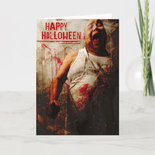 Metzgerhalloween Karte (Vorderseite)