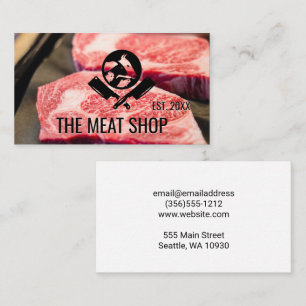 Metzgermesser Logo für Tiere Steak Cut Visitenkarte