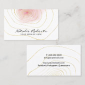 Meup Artist Hair Stylist Modern Gold Tree Rings Visitenkarte (Vorne/Hinten)