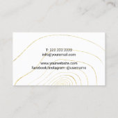 Meup Artist Hair Stylist Modern Gold Tree Rings Visitenkarte (Rückseite)