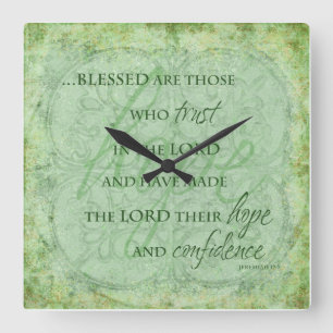 Meured are Those Who trust im Lord Clock Quadratische Wanduhr