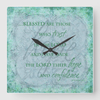 Meured are Those Who trust im Lord Clock Quadratische Wanduhr