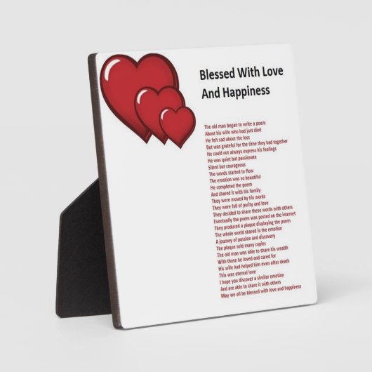 Meured With Love And Happiness Poem On Plate Fotoplatte (Vorderseite)