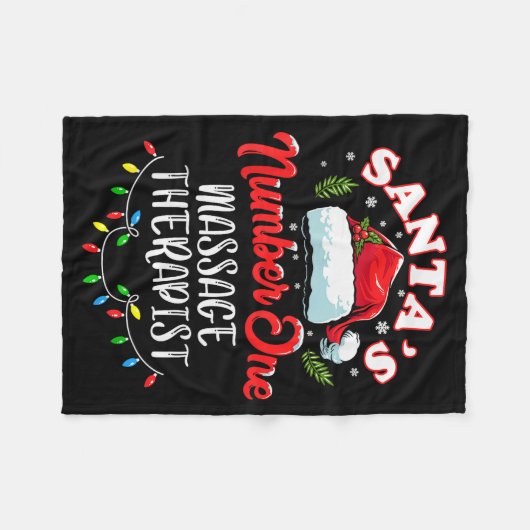 Meuse Christmas Gift Santas Number One Mage Theras Fleecedecke (Vorderseite (Horizontal))