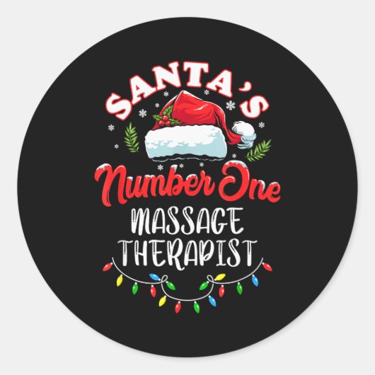 Meuse Christmas Gift Santas Number One Mage Theras Runder Aufkleber (Vorderseite)