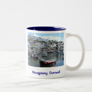 Mevagissey, Cornwall, England Zweifarbige Tasse
