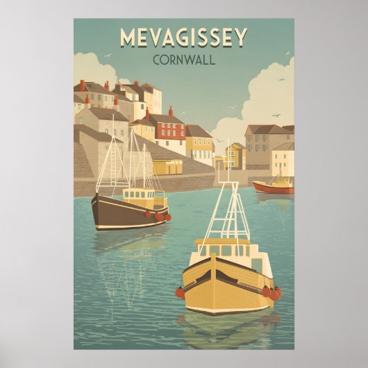 Mevagissey Cornwall Reiseplakat Poster (Vorne)