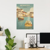 Mevagissey Cornwall Reiseplakat Poster (Heimbüro)