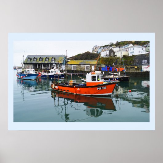 Mevagissey Harbour in Cornwall Poster (Vorne)